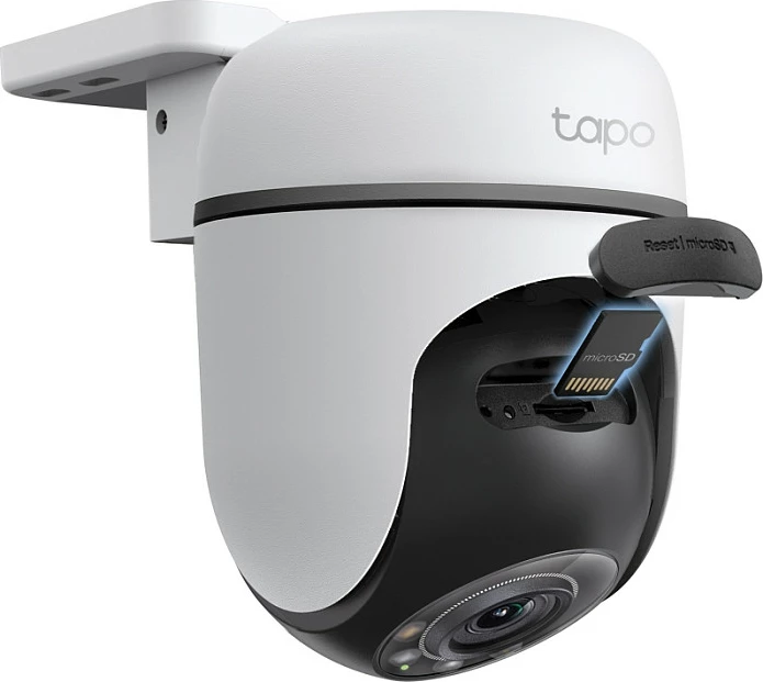 Kamerë sigurie IP TP-Link Tapo TC41 V2, Wi-Fi, Pan/Tilt 360°, 2K, IP65, Alexa/Google, bardhë/zezë