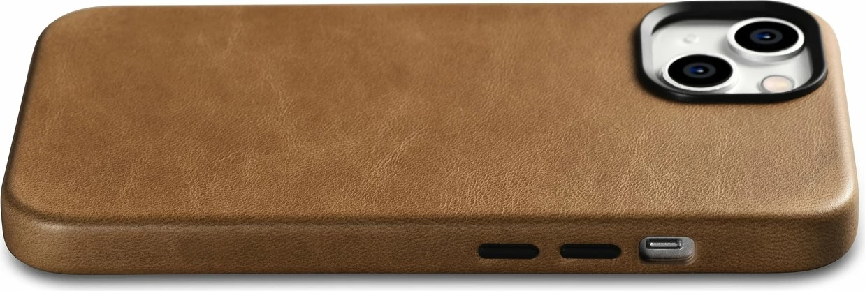 Mbështjellës iCarer Oil Wax Premium Leather Case për iPhone 14 Plus me MagSafe, Kafe