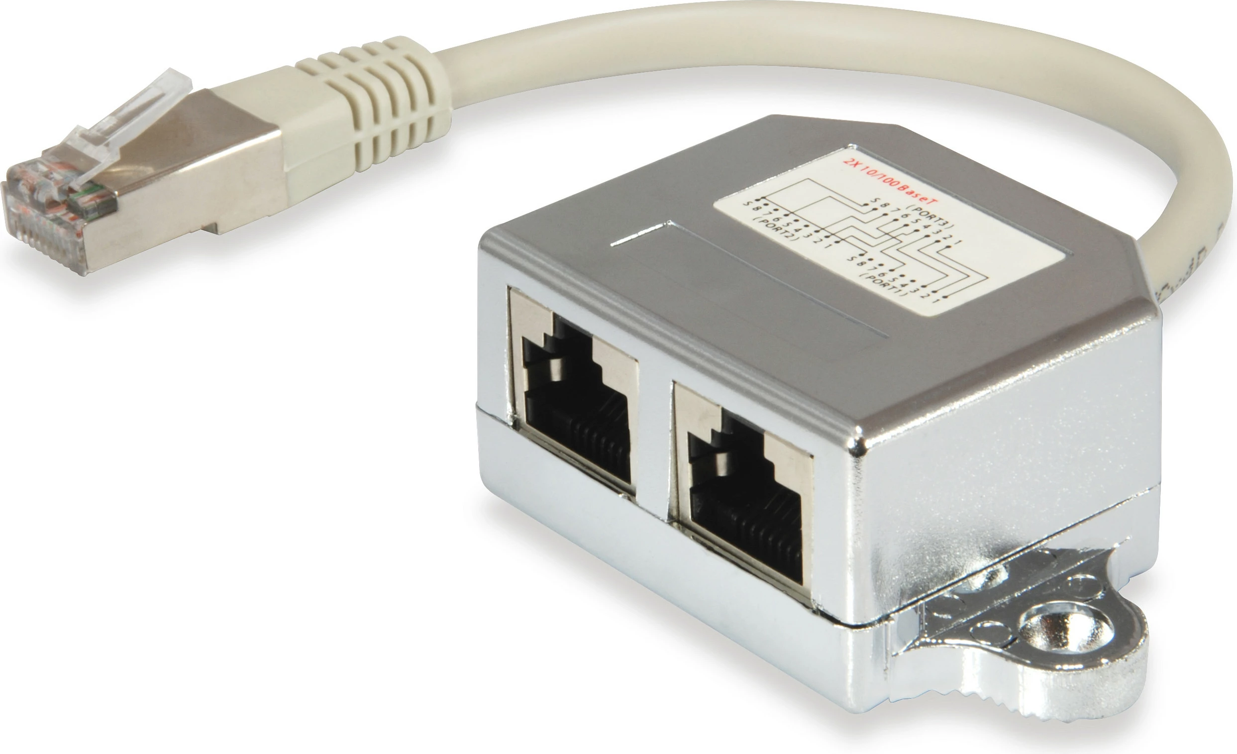 Splitter RJ45 EQUIP 2-Port Cat5e, 0.15 m, i argjendtë