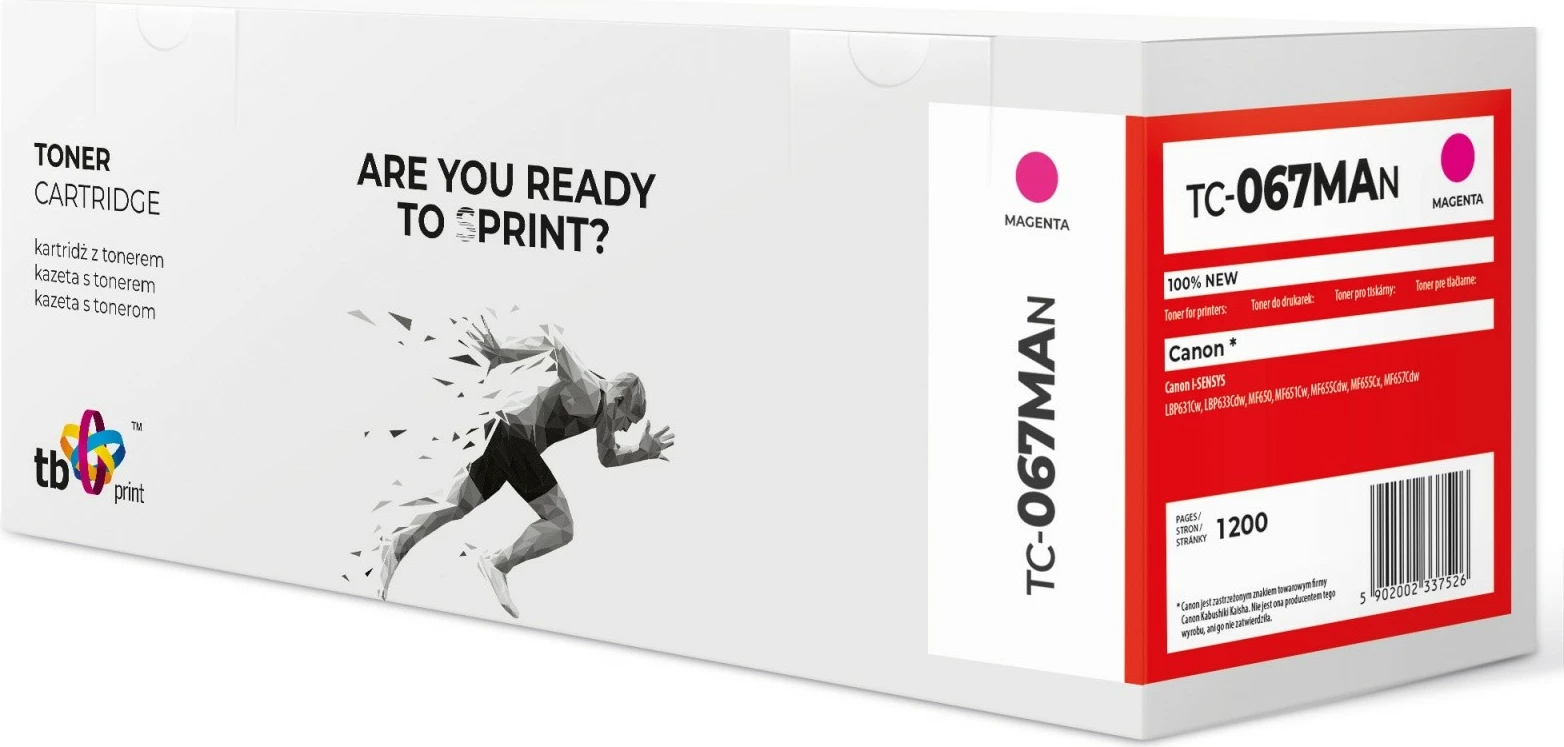 Toner TB Print TC-067MAN, për Canon i-SENSYS LBP631/633 dhe MF650/651/655/657, 1200 fq., me çip, magenta