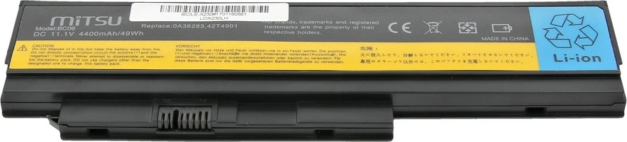 Bateri laptop Mitsu BC/LE-X230 për Lenovo ThinkPad X230/X230i, 4400 mAh, 11.1V, 6 qeliza