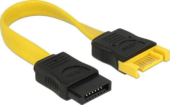 Kabllo SATA III DeLOCK 0.1m, 7-pin mashkull/hembër, 6 Gbit/s, zi/verdhë