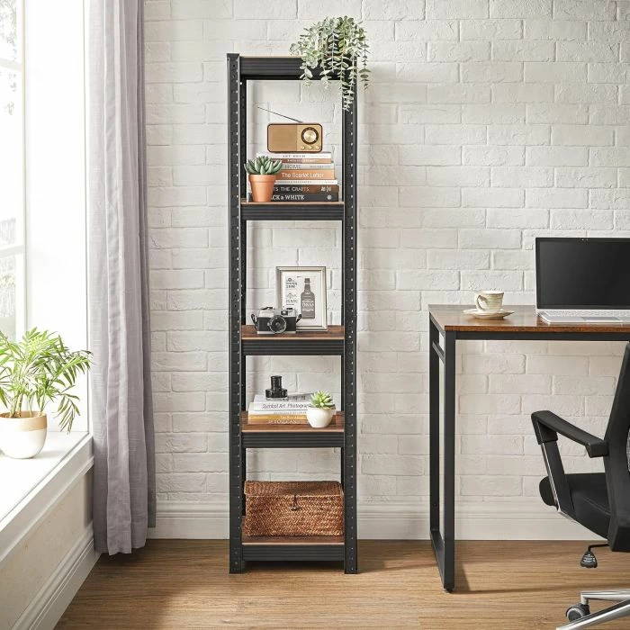 Raft librash dhe magazinimi SONGMICS GLR037B01, 5 rafte, 37x37x150 cm, kafe vintage/zi
