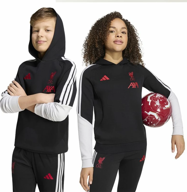 Duks për fëmijë adidas Liverpool FC Tiro 26 Hoody Junior, i zi