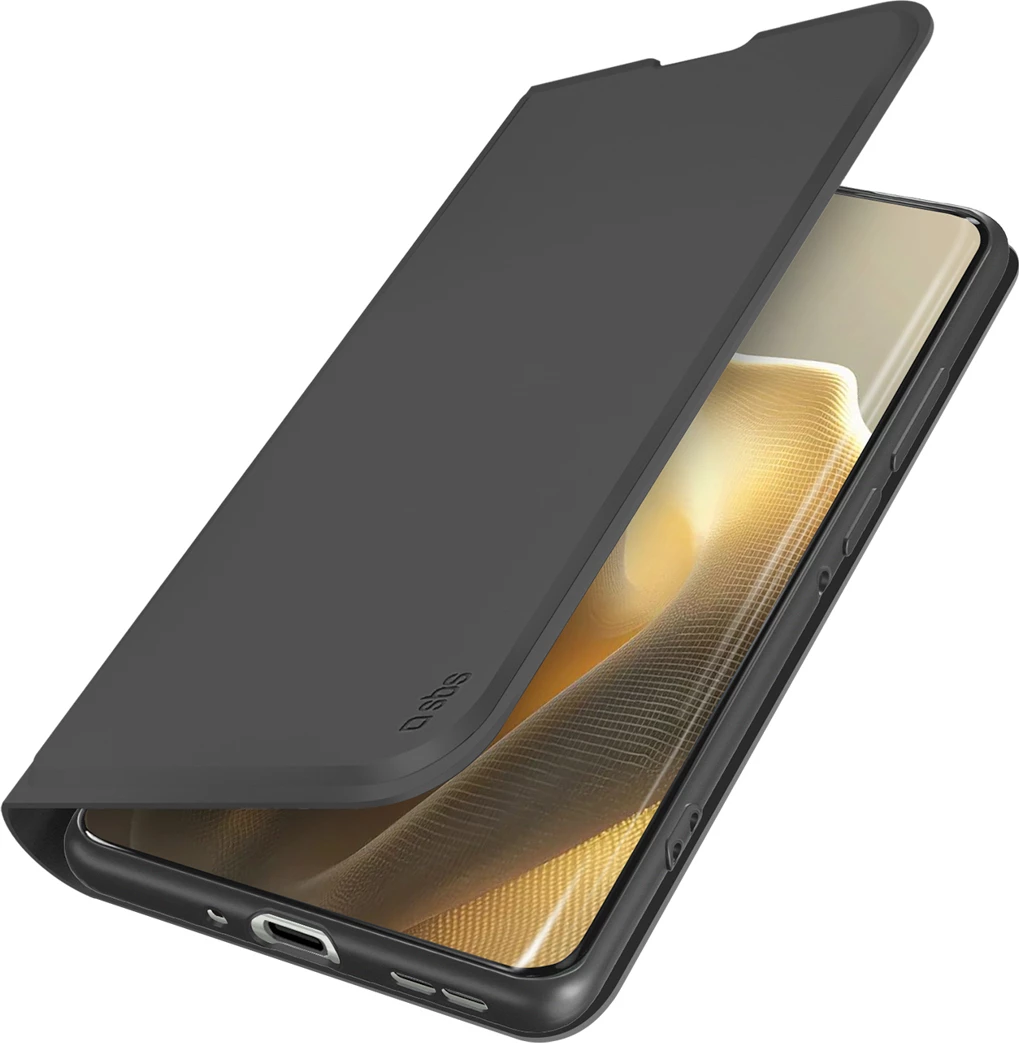 Mbështjellës SBS Wallet Smooth për Motorola Edge 60 Pro, flip, xhep karte, stand, mbyllje magnetike, i zi, në kuti