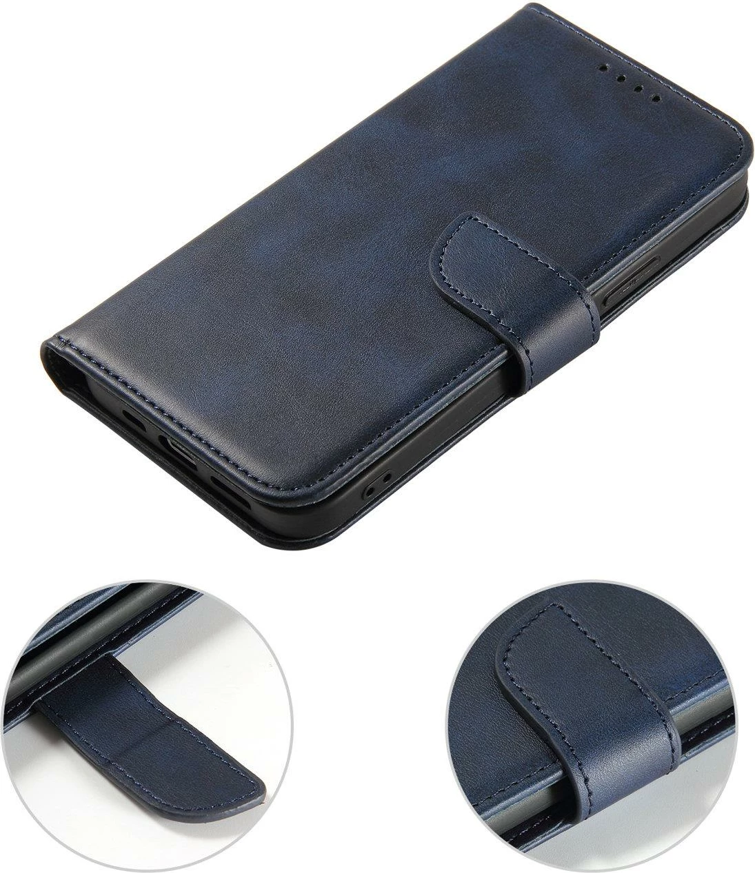 Mbështjellës Hurtel Magnet Case për Samsung Galaxy S23+, flip cover, portofol, qëndrim, kaltër