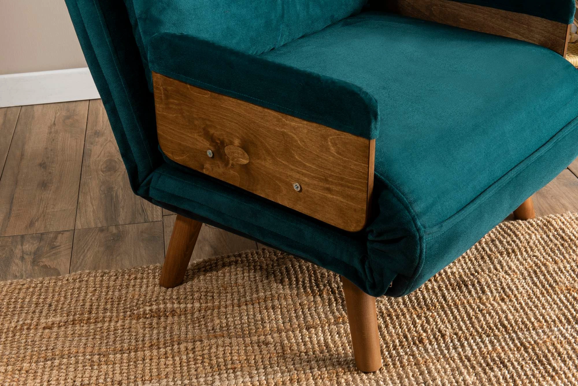 Krevat-karrige një vendi, Atelier del Sofa Cosmo, ngjyrë jeshile petrol