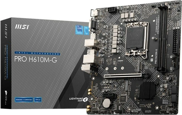Pllakë amë MSI PRO H610M-G LGA1700 Intel H610 micro-ATX DDR5 M.2 PCIe 4.0 HDMI/DP e zezë