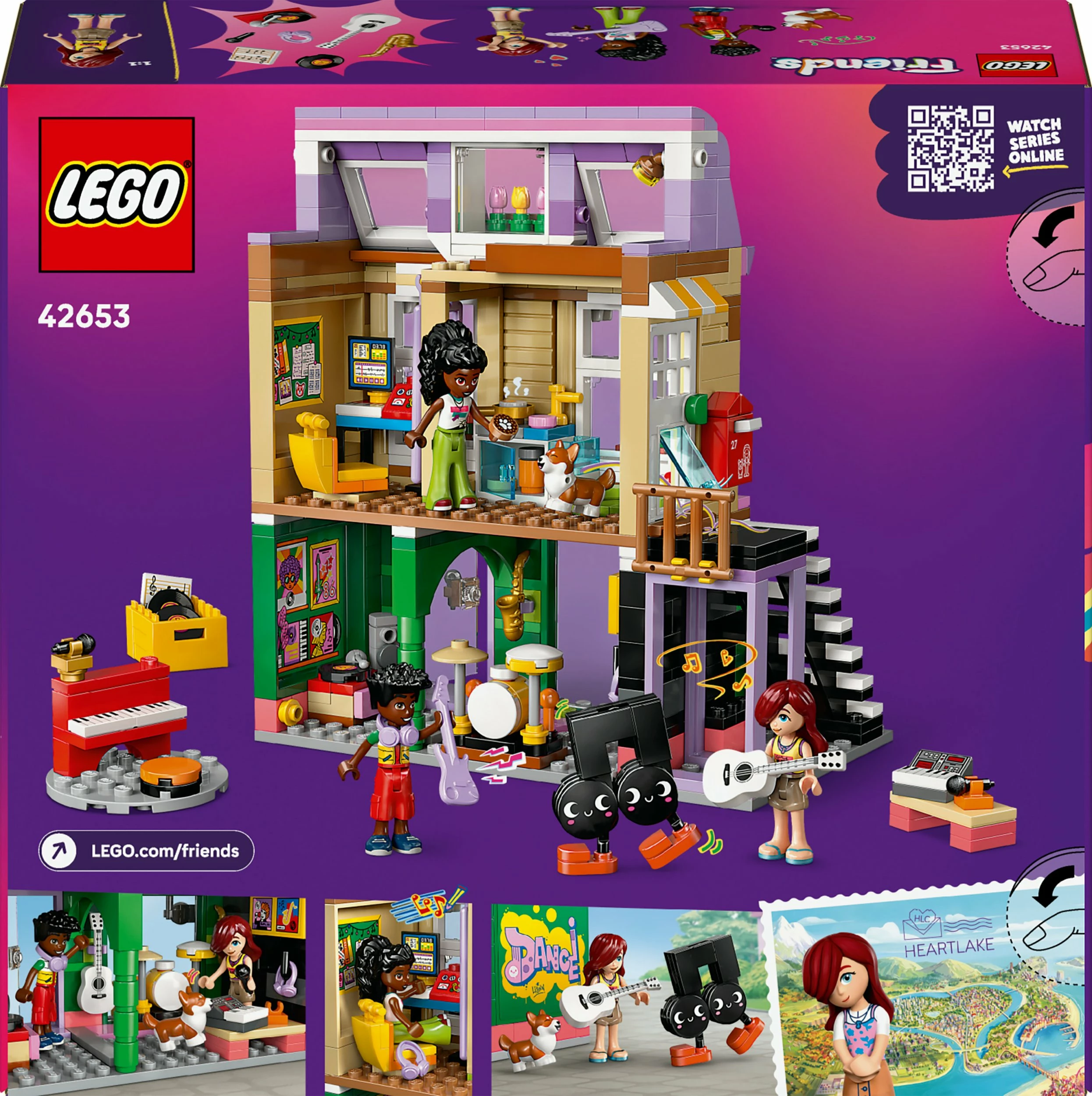 Set ndërtimi LEGO Friends Music Shop and Apartment 42653, 483 copë