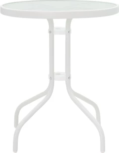 Tavolinë me karrige për terasë Valor-Confidence B set prej 3 metalik, ngjyrë e bardhë, D60x70cm