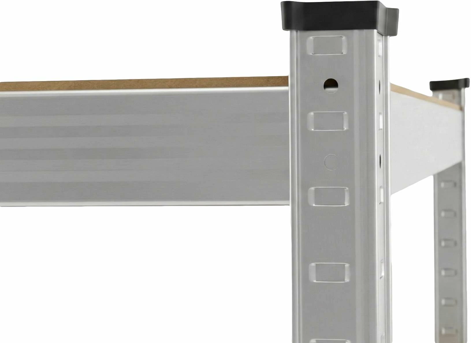 Raft këndi pune PROLINE 62040, 5 rafte MDF, 180x90x90 cm, 175 kg/raft, argjendtë galvanizuar