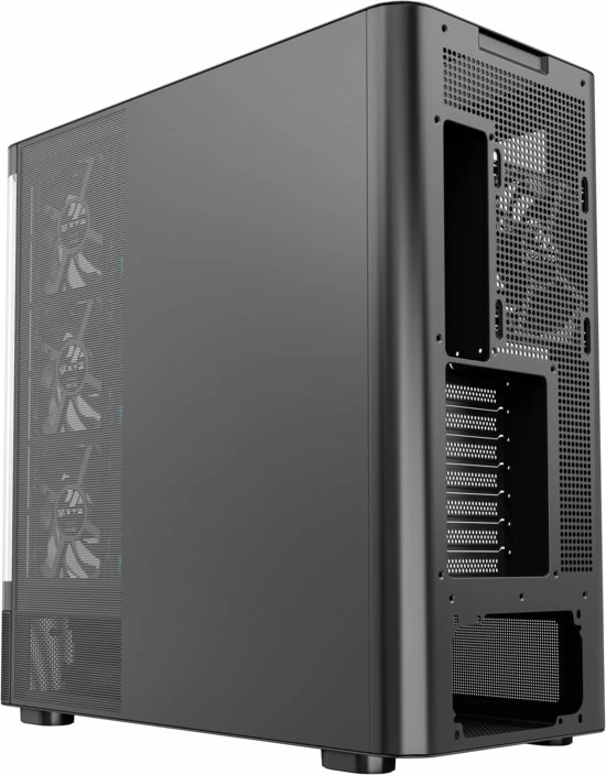 Kasë XYZ PC GEAR Quantum X-CS-QUANTUM-B Midi Tower ATX ARGB me xham të temperuar, e zezë