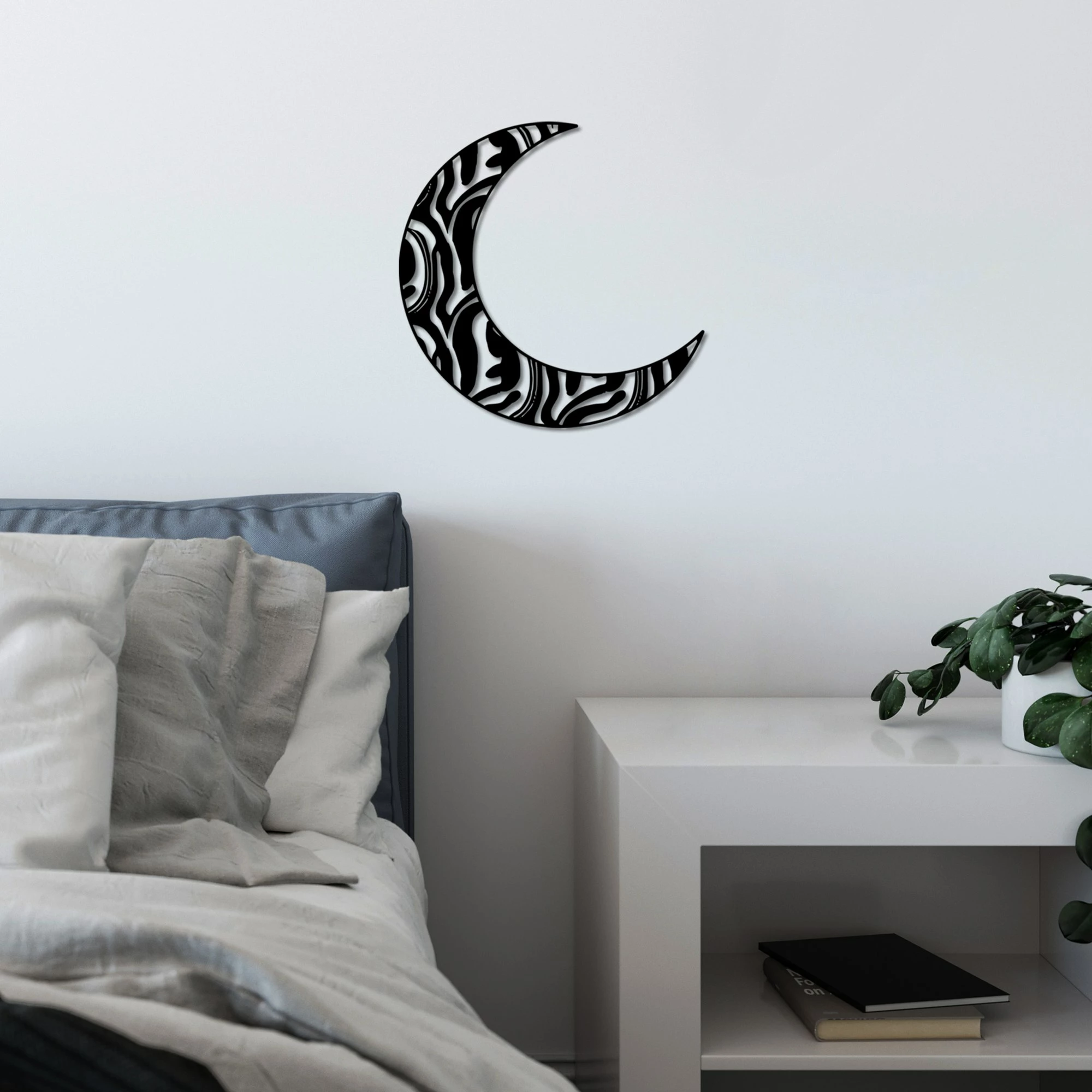 Aksesor dekorativ muri prej metali, formë hëne, Wallity, Crescent 4