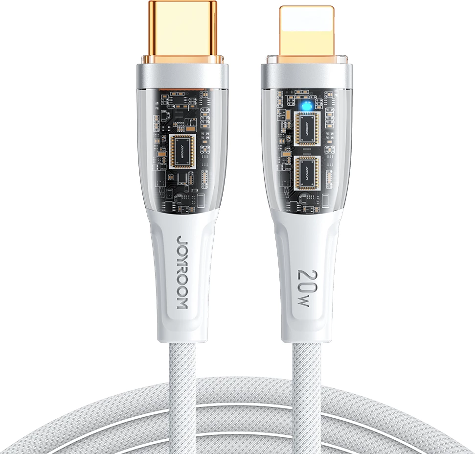 Kabllo Joyroom Star-Cloud Series A3 USB-C në Lightning, 1.2m, 20W, Bardhë