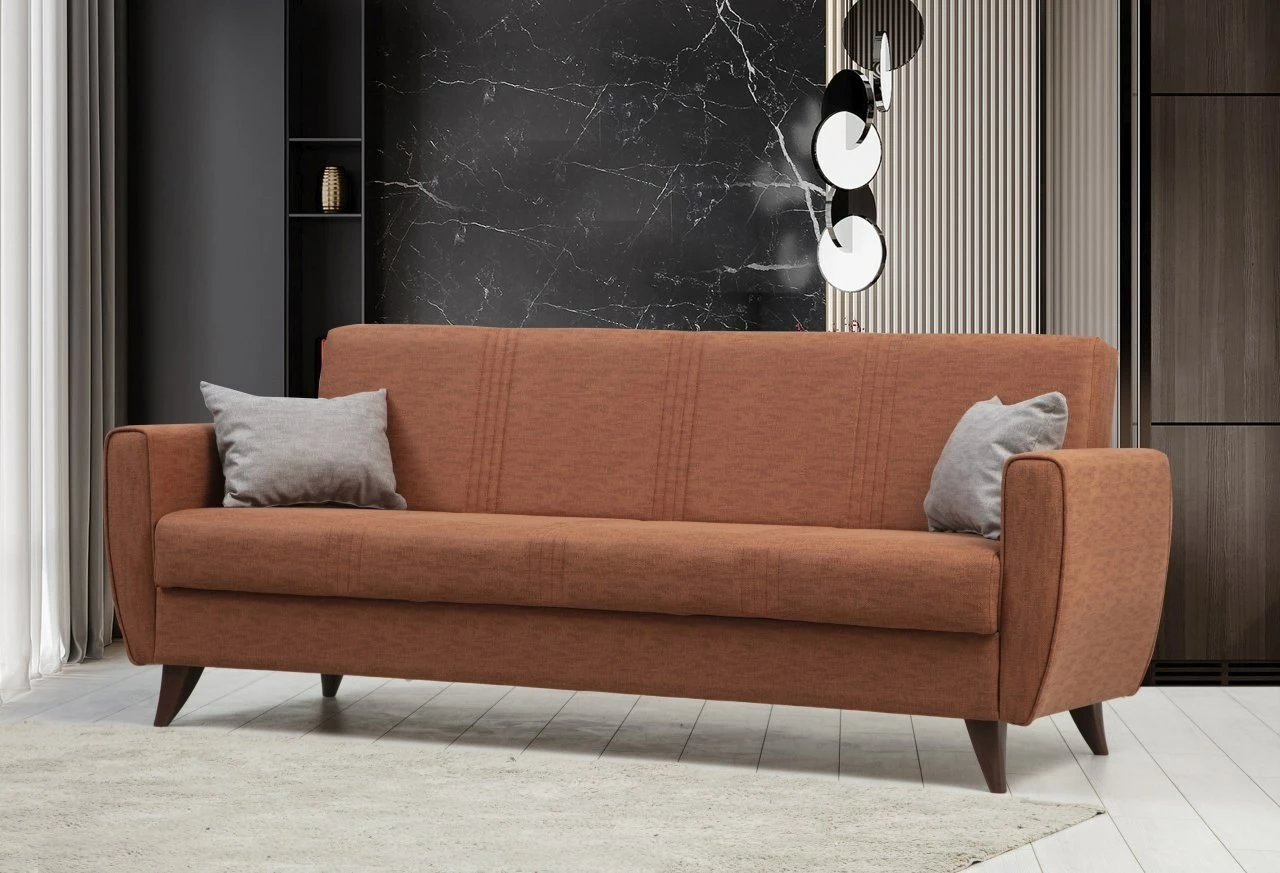 Divan-krevat treshe, Atelier del Sofa, Zaden, ngjyrë e kuqe tjegulle