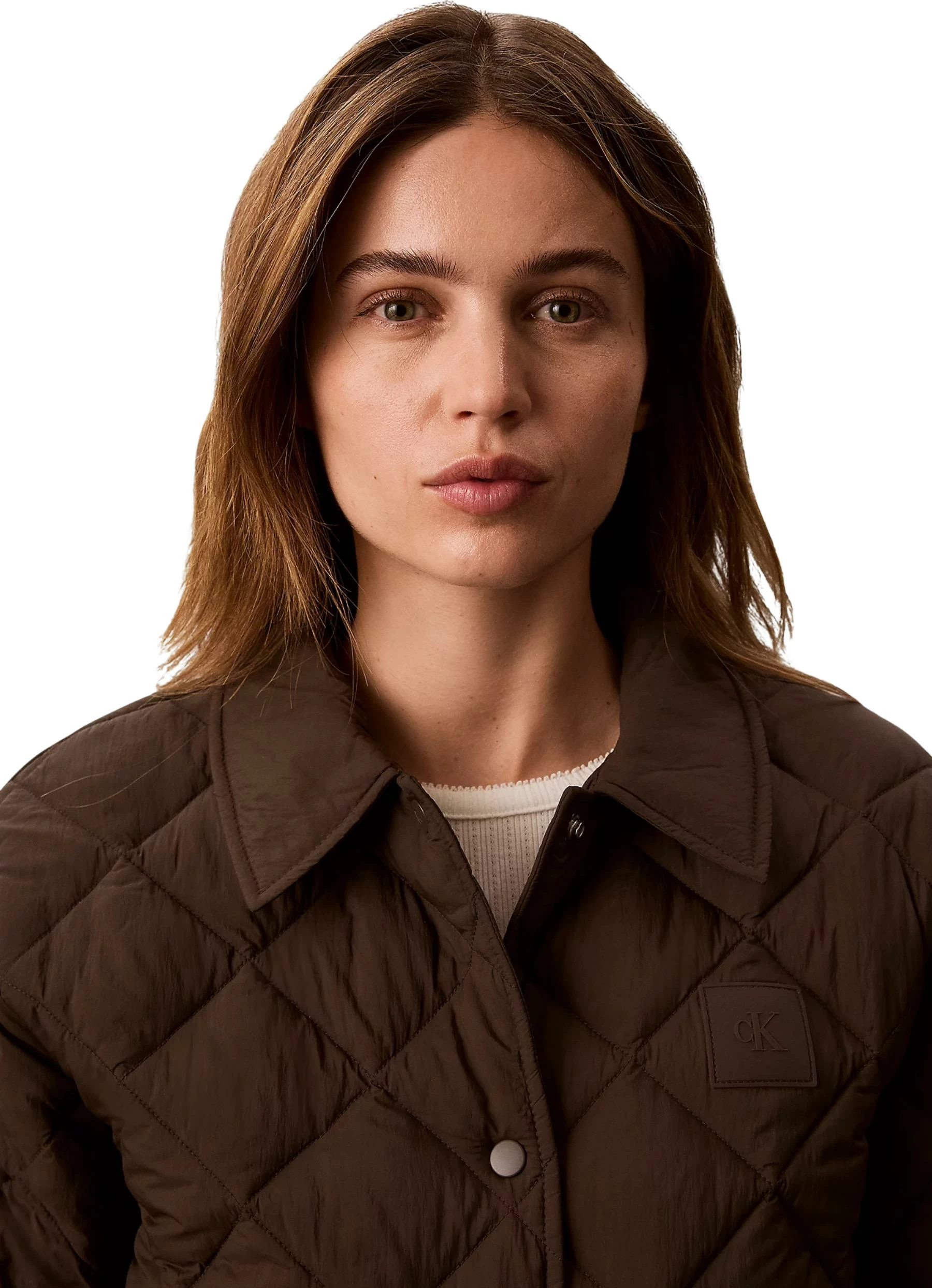 Jakne puffer për femra Calvin Klein Jeans LV047G509G, kafe [Madhësia: M]