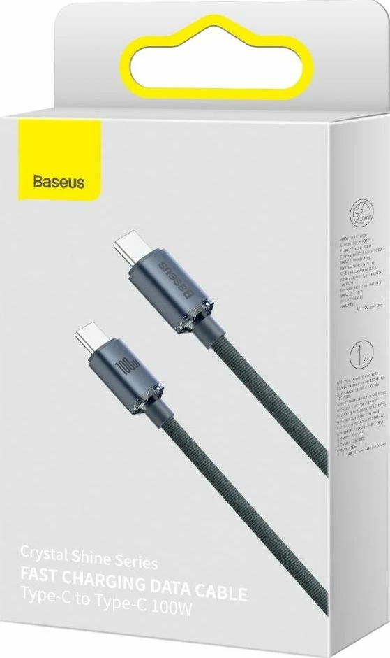 Kabllo USB-C në USB-C Baseus Crystal Shine Series 2m 100W e zezë