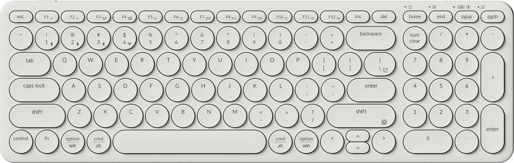 Tastierë wireless Keychron B4 Pro B4P-K8 96% US layout, numpad, USB-C/Bluetooth/2.4GHz, e bardhë