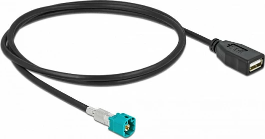 Kabllo DeLOCK HSD Z mashkull në USB 2.0 Type-A femër, 1 m, e zezë