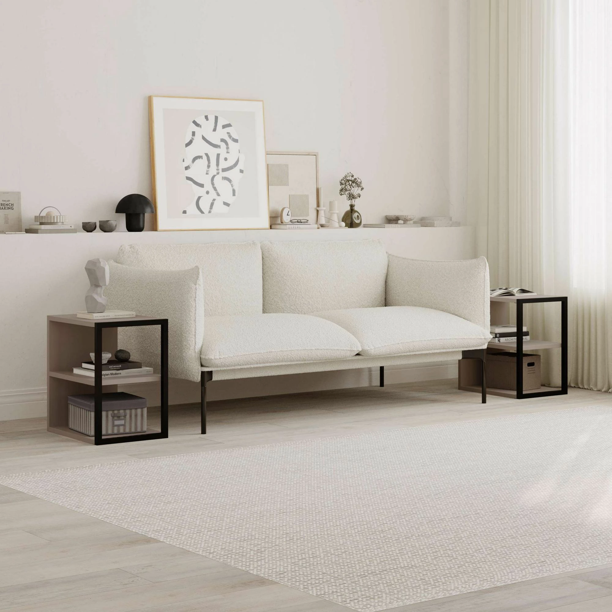 Set tavolinash anësore Skye Decor, ngjyrë mocha e çelët, 2 copë