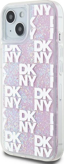 Mbështjellës DKNY Liquid Glitter Multilogo për iPhone 15/14/13, Rozë