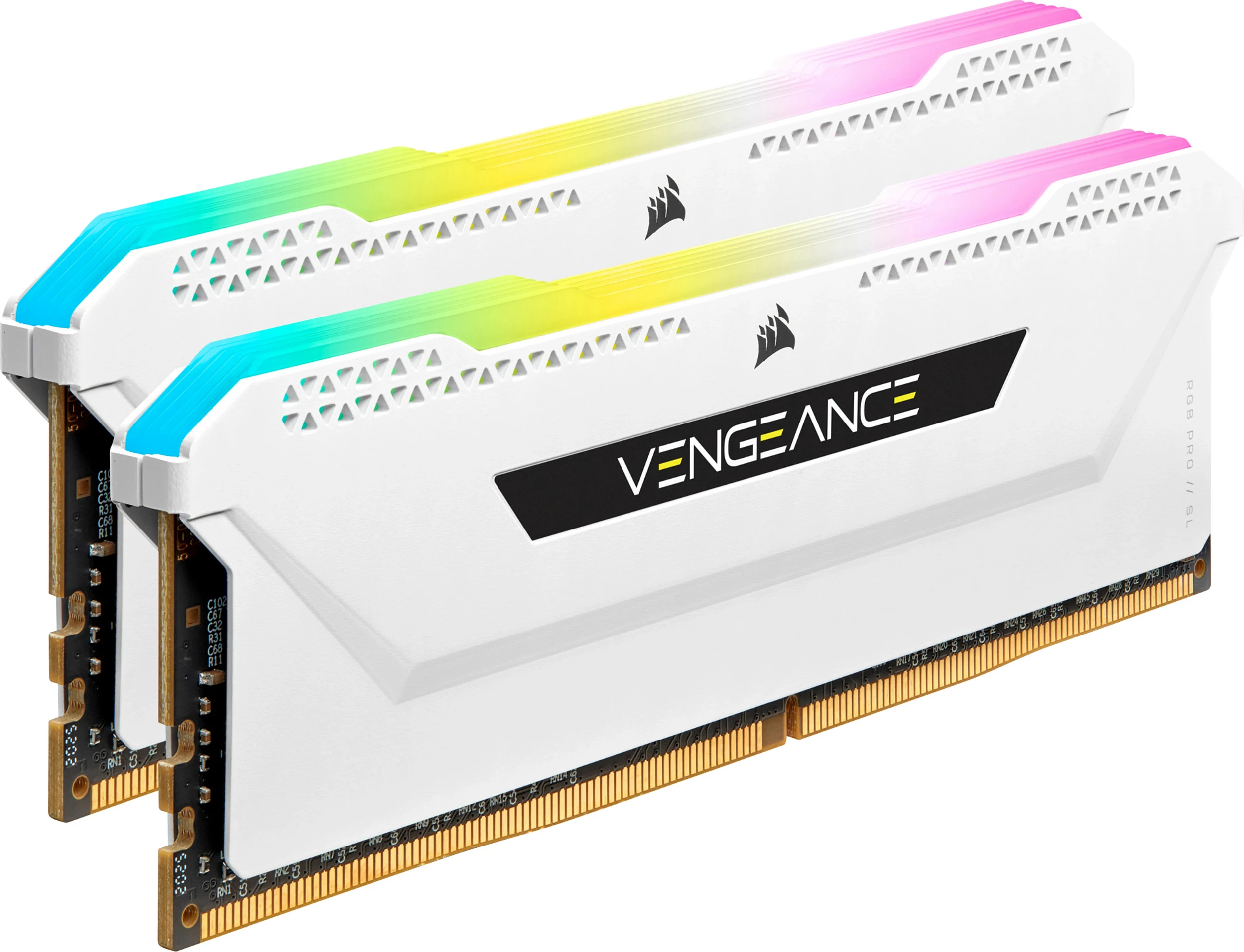 RAM Memorje Corsair Vengeance RGB Pro SL, 32GB (2x16GB) DDR4 3200MHz CL16, RGB, e bardhë