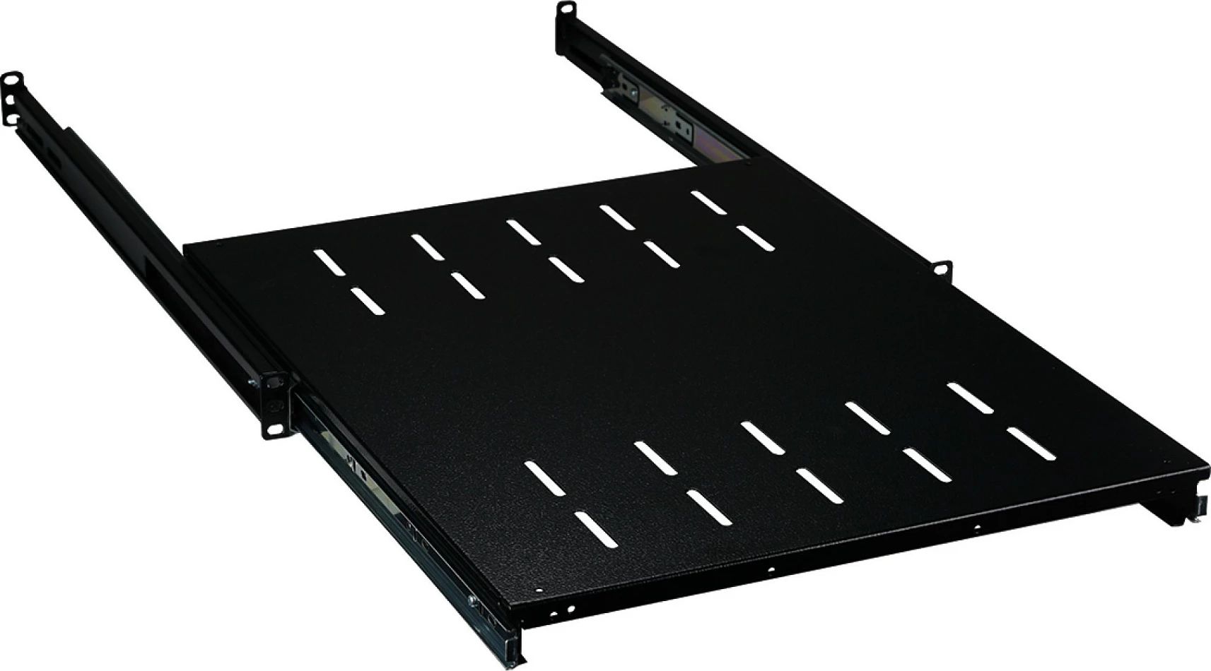 Raft tërheqës 19" 1U EFB Elektronik ST 600, 30 kg, 408-612 mm, RAL9005 i zi