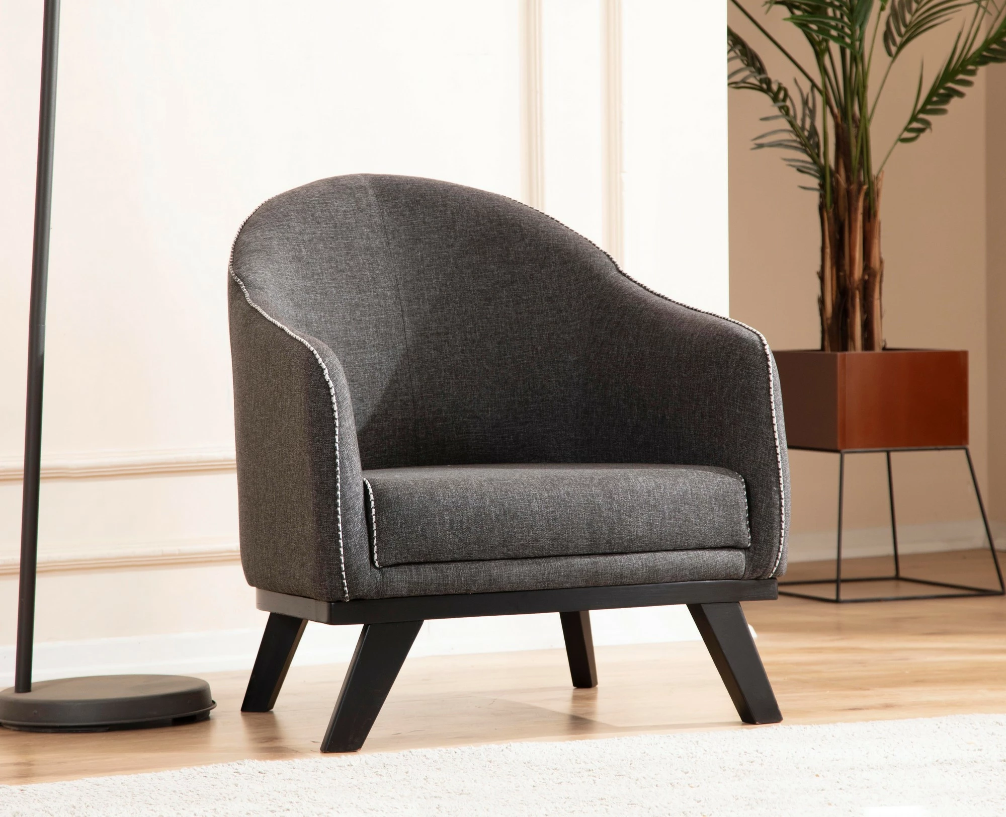Karrige krahu Leon, ngjyrë antracit, Atelier del Sofa