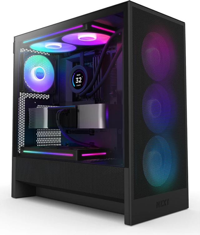 Kasë NZXT H5 Flow RGB, Midi Tower, ATX/EATX/micro ATX/Mini-ITX, Tempered Glass, e zezë