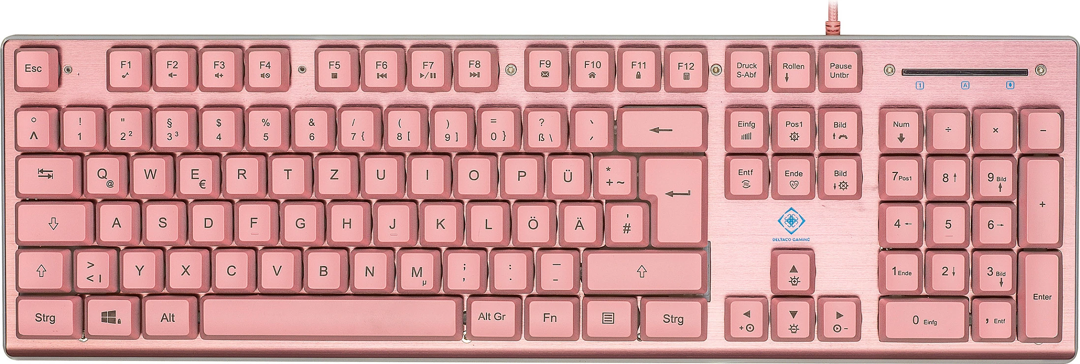 Tastaturë gaming Deltaco Gaming USB, RGB, pink