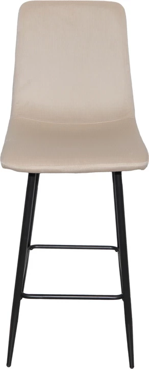 Karrige për bar Grato, stof bezhë, këmbë metalike të zeza, 43.5x55x114cm