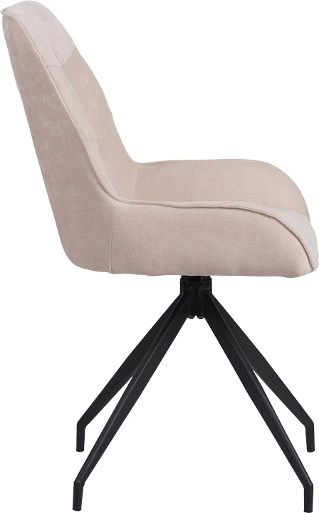 Kadeira rrotulluese, pëlhurë bezhë, këmbë metalike të zeza, 57.5x51x89