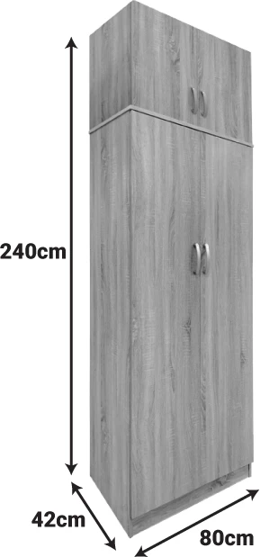 Dollap dy-dyerësh me loft Lego, ngjyrë wenge, 80x42x240cm