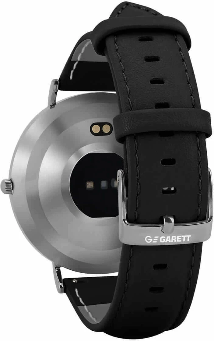 Smartwatch Garett Verona, 1.3" AMOLED, IP67, i zi/argjendtë