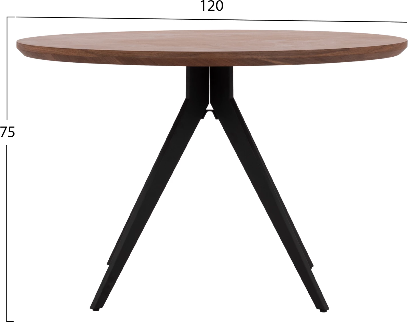 Tavolinë e rrumbullakët për ngrënie, ngjyrë arre, FH9307.02, Φ120x75 cm