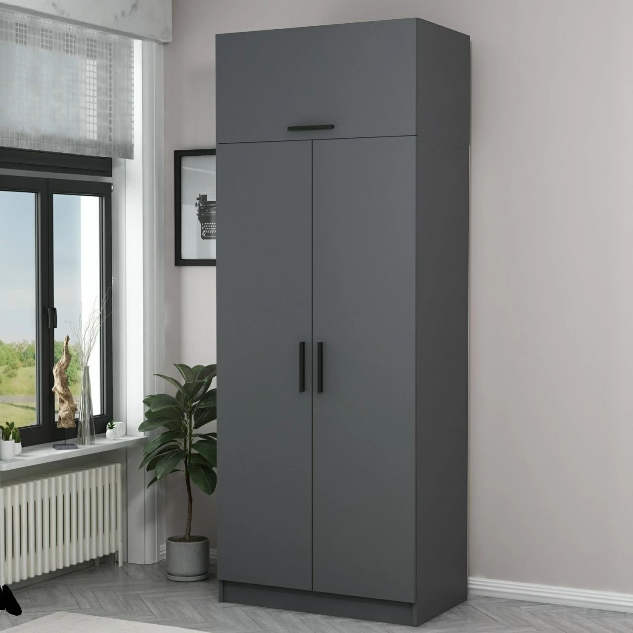 Dollap Skye Decor, ngjyrë antracit, 2230