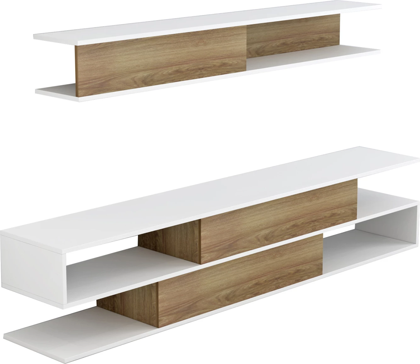 Set mobiljesh për TV BIRGITTA FH8903.11 melaminë, natyrale-bardhë, 181x31.5x39.6H cm