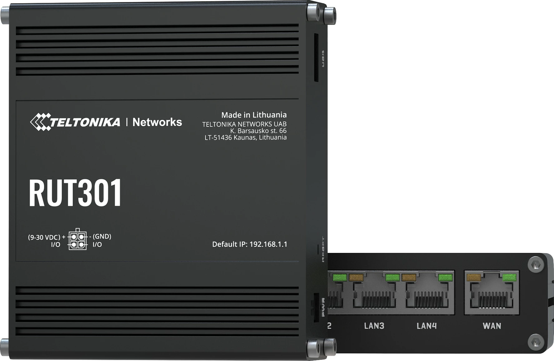 Router industrial Teltonika RUT301, 5x Fast Ethernet, USB, alumin, i zi