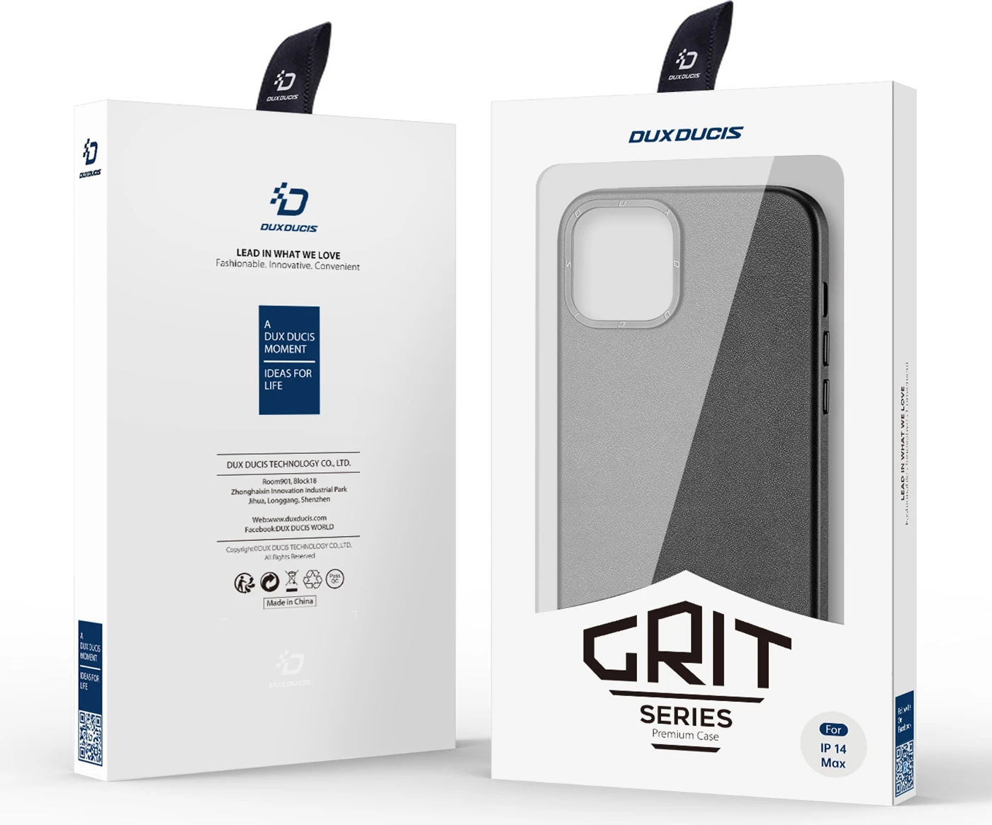 Mbështjellës Dux Ducis Grit për iPhone 14 Plus, lëkurë ekologjike, MagSafe, zi