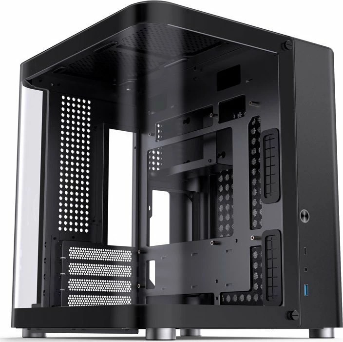 Kasë Jonsbo TK-1 2.0 mini tower Micro-ATX/Mini-ITX, tempered glass, USB-C, pa furnizim, e zezë