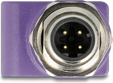 Adapter rrjeti DeLOCK M12 D-coded 4-pin (mashkull) në RJ45 Cat5e (femër), S/UTP, i drejtë, vjollcë