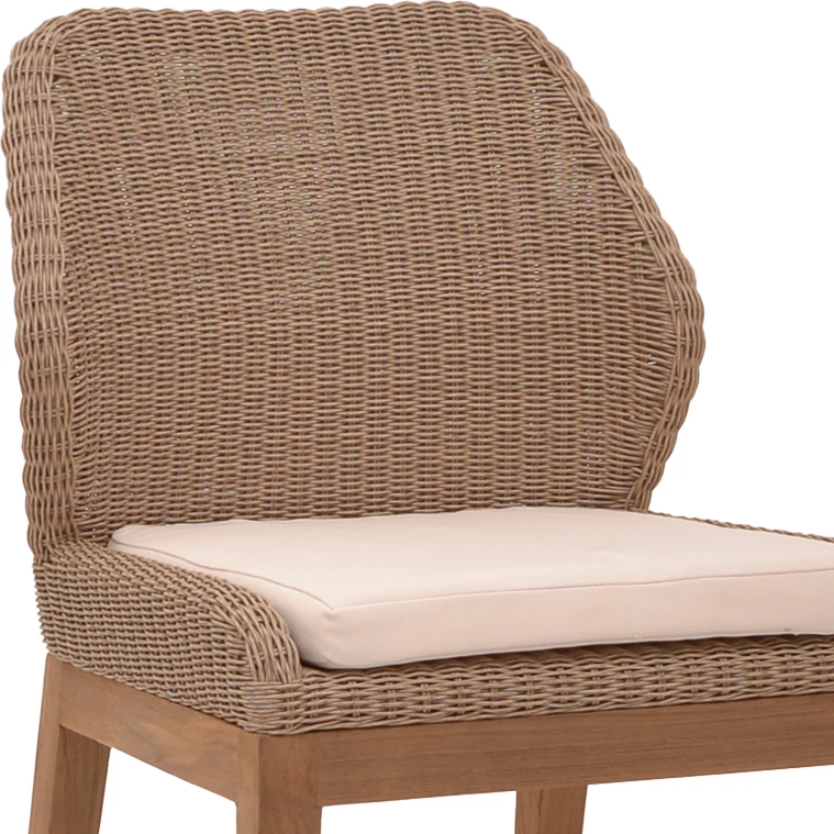 Karrige Swinton skelet alumini këmbë druri teak ngjyrë natyrale dhe pe rattan 53x63x86cm