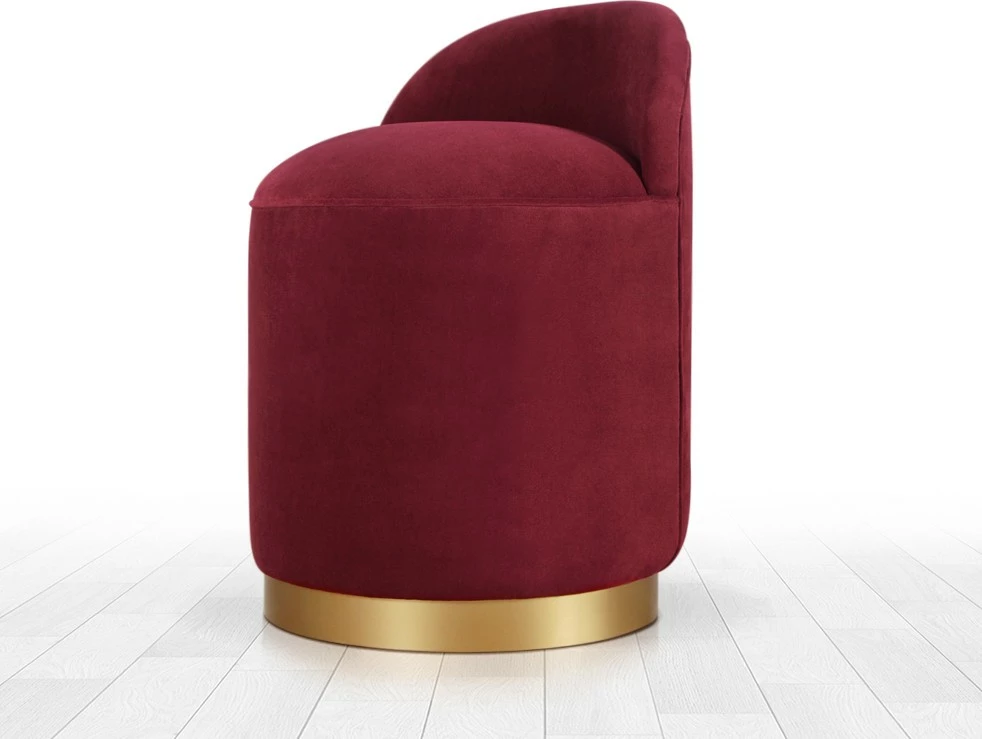 Puf Atelier del Sofa, kadife, ngjyrë e kuqe Claret