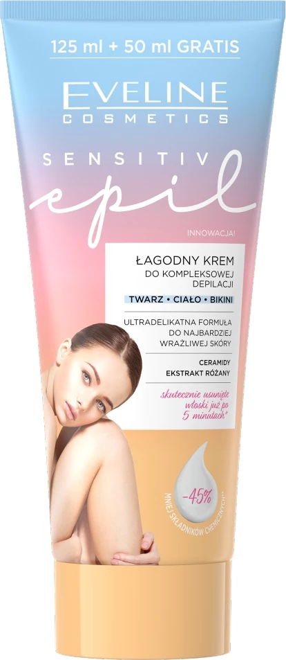 Krem për depilim Eveline Cosmetics Sensitive Epil Gentle Cream për femra 175ml