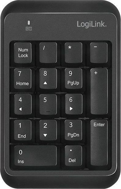 Tastierë numerike LogiLink ID0201, Bluetooth V5.1, 17 taste, wireless, e zezë