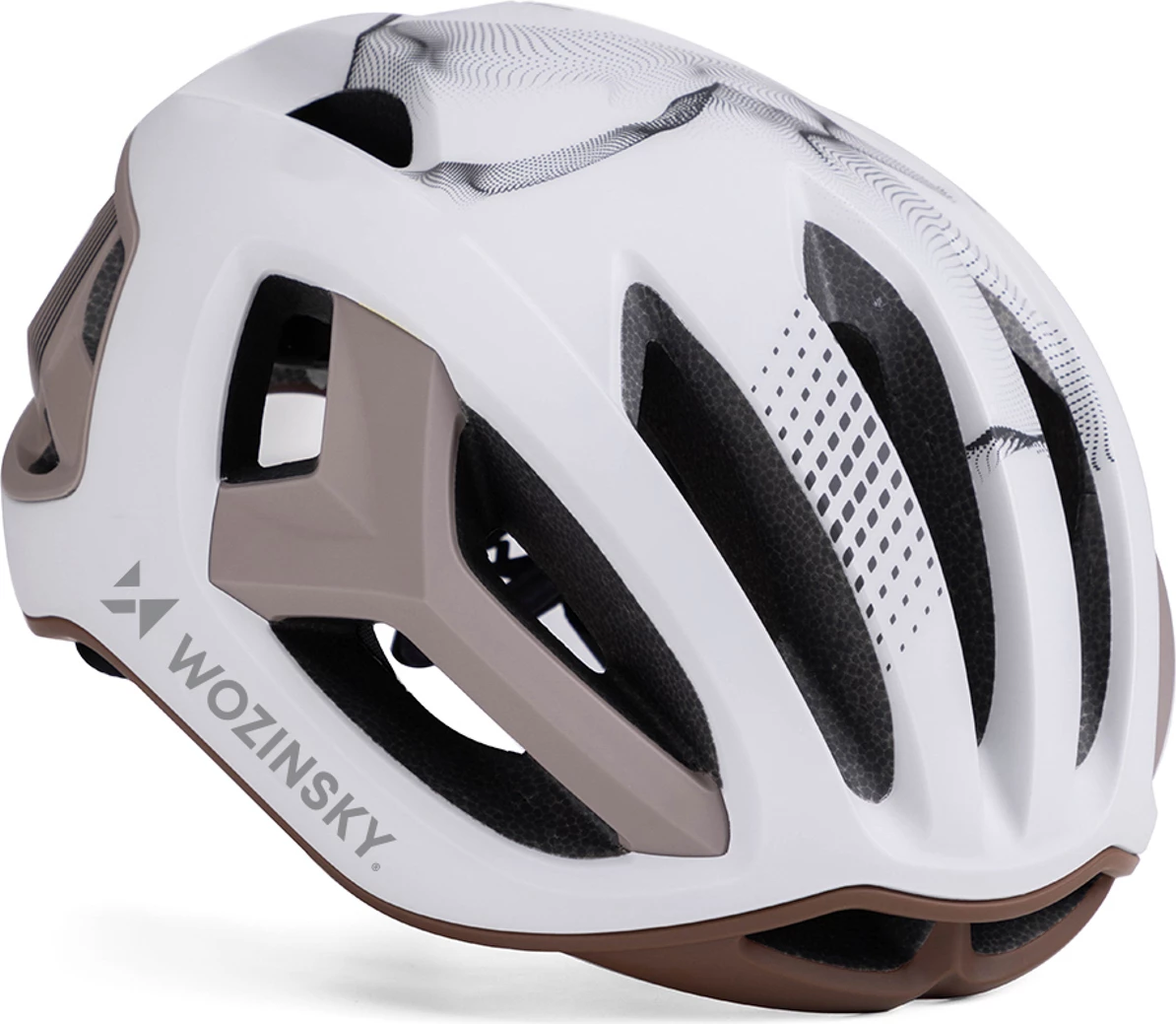 Helmetë biçiklete rrugore Wozinsky HT-68TL, madhësi L 57-62 cm, me dritë të pasme, taupe