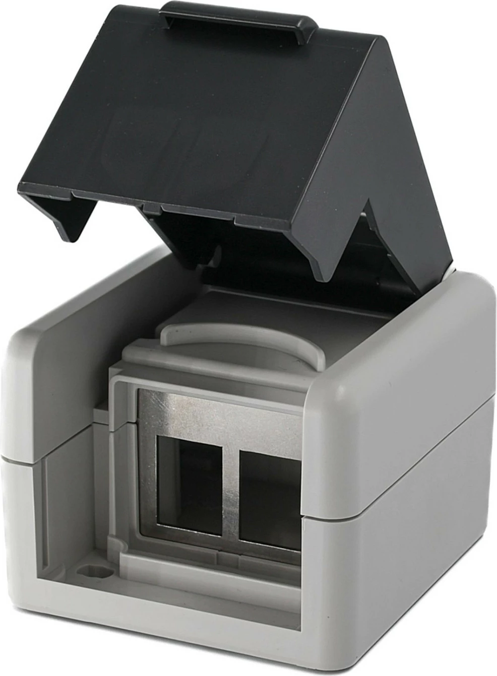 Kuti montimi sipërfaqësore Equip 2-Port Keystone, IP44, e hirtë
