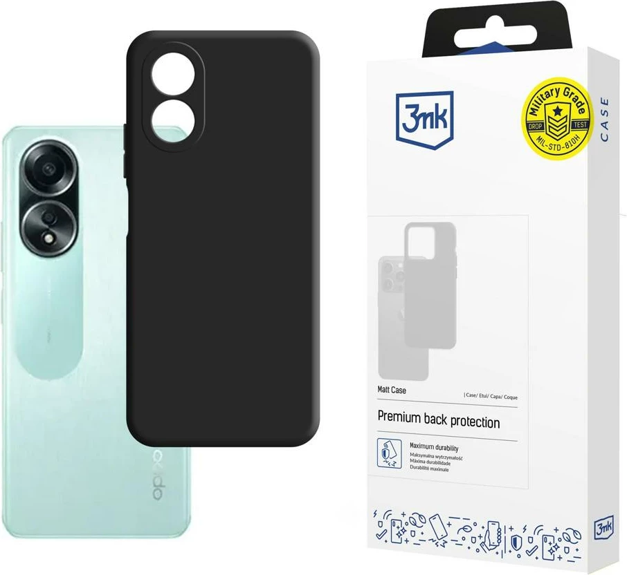Mbështjellës 3mk Matt Case për Oppo A58 4G, i zi