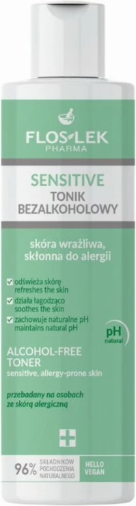 Tonik pa alkool për femra Floslek për lëkurë të ndjeshme, 225ml