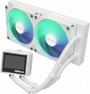 Ftohës lëngshëm për CPU ASRock Challenger White 240 Digital, 240mm, RGB, me ekran, i bardhë